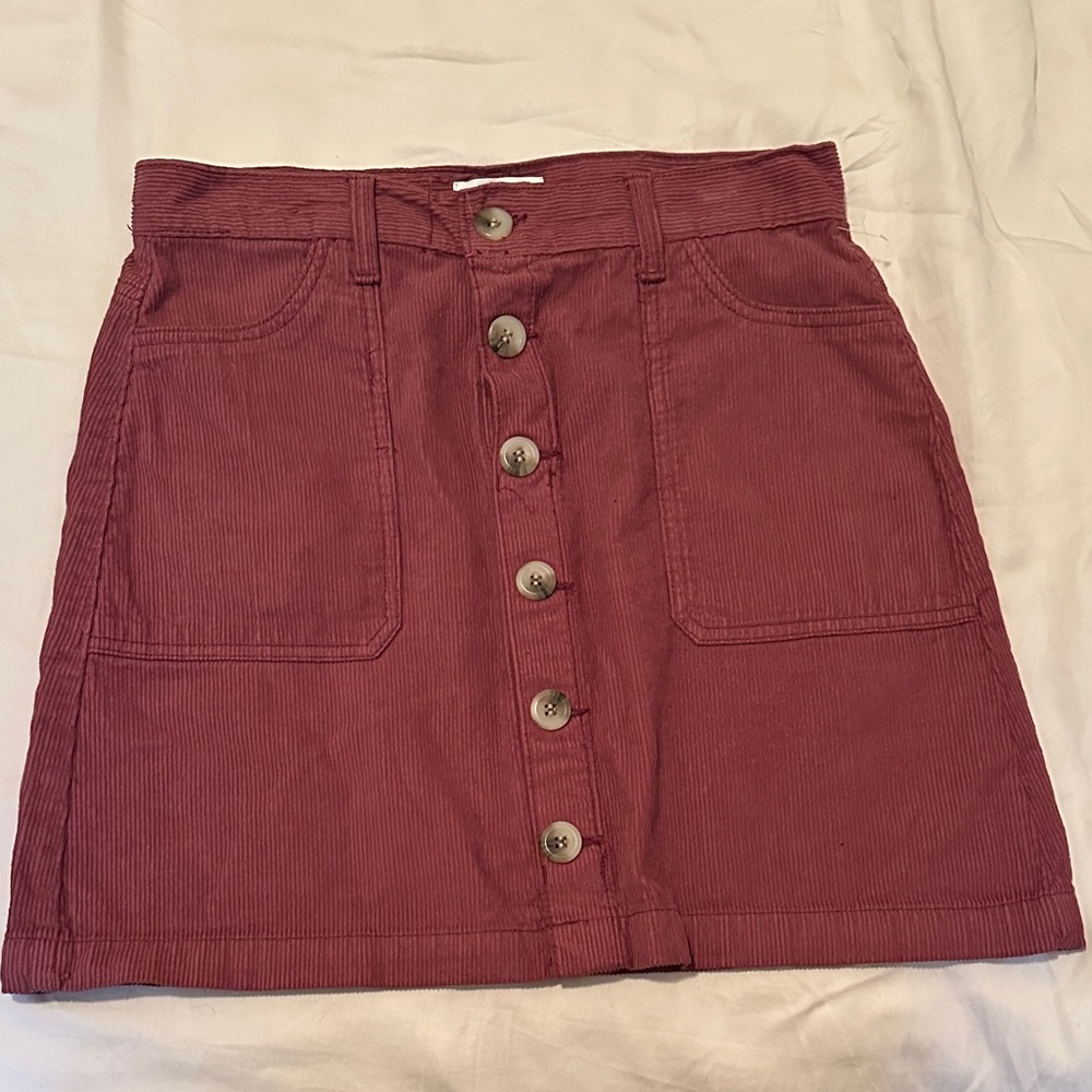 Kenzie Burgundy Corduroy Mini Skirt